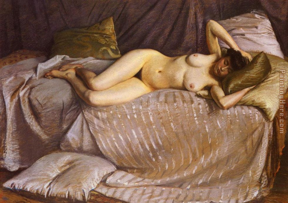 Naked Woman Lying on a Couch painting - Gustave Caillebotte Naked Woman Lying on a Couch art painting